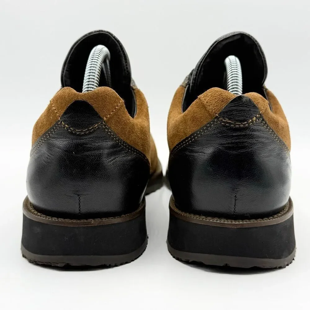 Lucan Fashion Brown Black Leather Suede Derby Shoes Made in Italy - Men’s EU 42